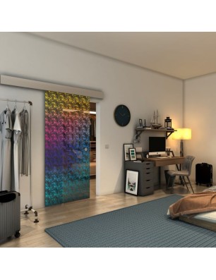 Glasschiebetür ECO-LINE - Fineprint Model 003 Verlauf auf Grauglas