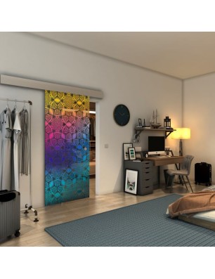 Glasschiebetür ECO-LINE - Fineprint Model 005 Verlauf auf Grauglas