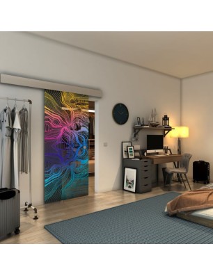 Glasschiebetür ECO-LINE - Fineprint Model 010 Verlauf auf Grauglas