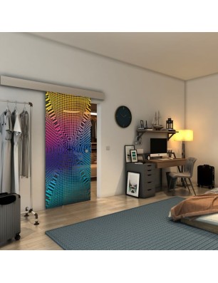 Glasschiebetür ECO-LINE - Fineprint Model 011 Verlauf auf Grauglas