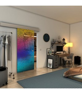 Glasschiebetür ECO-LINE - Fineprint Model 015 Verlauf auf Grauglas