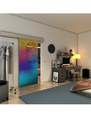 Glasschiebetür ECO-LINE - Fineprint Model 015 Verlauf auf Grauglas