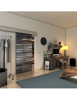 Glasschiebetür ECO-LINE - Fineprint Model 019 Weiss auf Grauglas