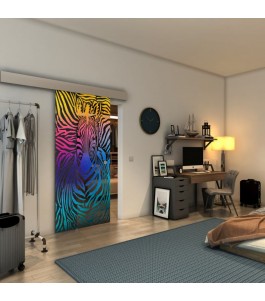 Glasschiebetür ECO-LINE - Fineprint Model 023 Verlauf auf Grauglas