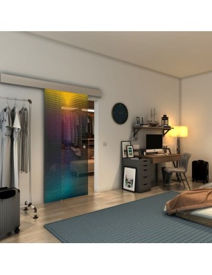 Glasschiebetür ECO-LINE - Fineprint Model 024 Verlauf auf Grauglas