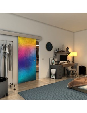 Glasschiebetür ECO-LINE - Fineprint Model 025 Verlauf auf Grauglas
