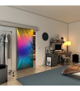 Glasschiebetür ECO-LINE - Fineprint Model 026 Verlauf auf Grauglas