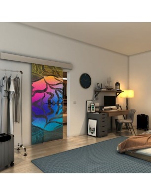 Glasschiebetür ECO-LINE - Fineprint Model 031 Verlauf auf Grauglas