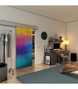 Glasschiebetür ECO-LINE - Fineprint Model 032 Verlauf auf Grauglas