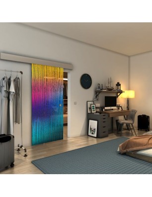 Glasschiebetür ECO-LINE - Fineprint Model 032 Verlauf auf Grauglas