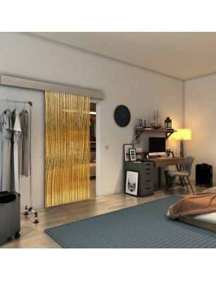 Glasschiebetür ECO-LINE - Fineprint Model 032 Gold auf Grauglas