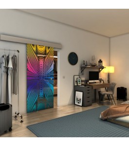 Glasschiebetür ECO-LINE - Fineprint Model 037 Verlauf auf Grauglas