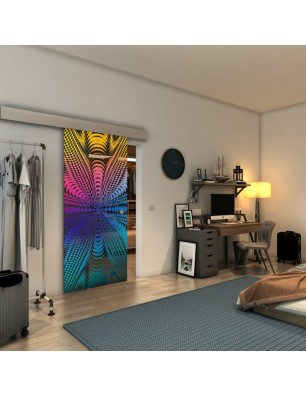 Glasschiebetür ECO-LINE - Fineprint Model 037 Verlauf auf Grauglas