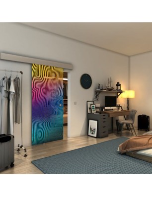 Glasschiebetür ECO-LINE - Fineprint Model 041 Verlauf auf Grauglas