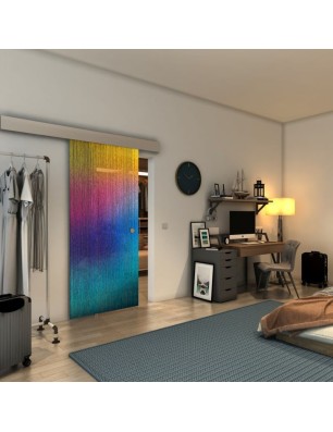 Glasschiebetür ECO-LINE - Fineprint Model 050 Verlauf auf Grauglas