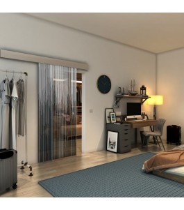 Glasschiebetür ECO-LINE - Fineprint Model 052 Weiss auf Grauglas