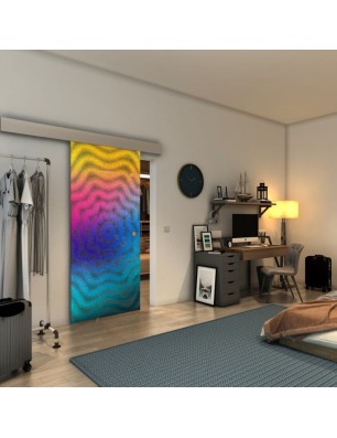 Glasschiebetür ECO-LINE - Fineprint Model 064 Verlauf auf Grauglas