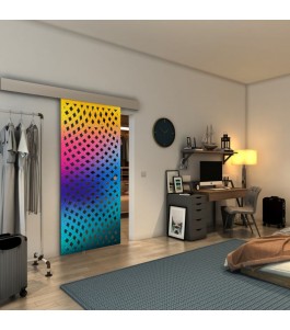 Glasschiebetür ECO-LINE - Fineprint Model 068 Verlauf auf Grauglas