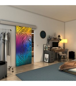 Glasschiebetür ECO-LINE - Fineprint Model 074 Verlauf auf Grauglas