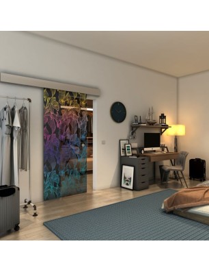 Glasschiebetür ECO-LINE - Fineprint Model 077 Verlauf auf Grauglas