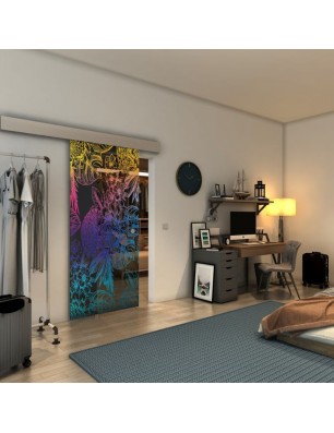 Glasschiebetür ECO-LINE - Fineprint Model 083 Verlauf auf Grauglas