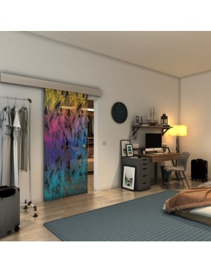 Glasschiebetür ECO-LINE - Fineprint Model 084 Verlauf auf Grauglas