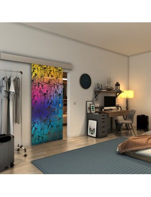 Glasschiebetür ECO-LINE - Fineprint Model 091 Verlauf auf Grauglas
