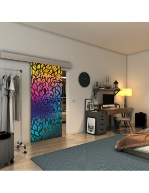 Glasschiebetür ECO-LINE - Fineprint Model 093 Verlauf auf Grauglas