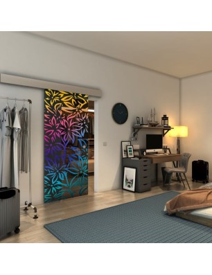 Glasschiebetür ECO-LINE - Fineprint Model 095 Verlauf auf Grauglas