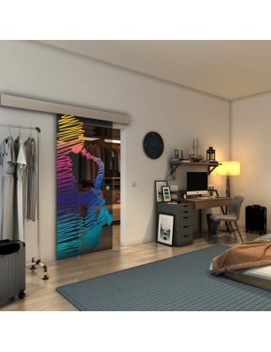 Glasschiebetür ECO-LINE - Fineprint Model 106 Verlauf auf Grauglas