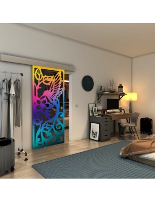 Glasschiebetür ECO-LINE - Fineprint Model 112 Verlauf auf Grauglas