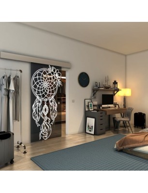 Glasschiebetür ECO-LINE - Fineprint Model 125 Weiss auf Grauglas