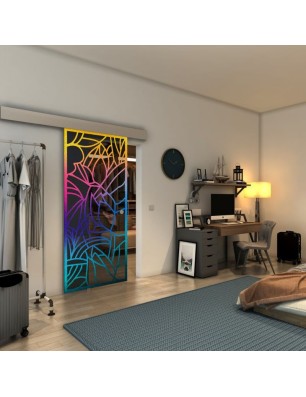 Glasschiebetür ECO-LINE - Fineprint Model 148 Verlauf auf Grauglas