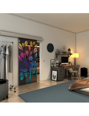 Glasschiebetür ECO-LINE - Fineprint Model 159 Verlauf auf Grauglas