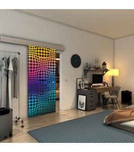 Glasschiebetür ECO-LINE - Fineprint Model 162 Verlauf auf Grauglas