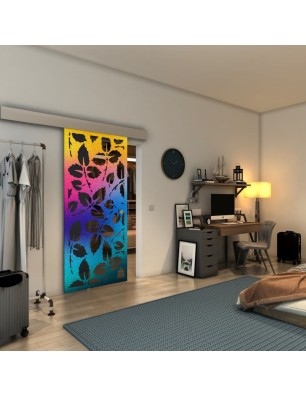 Glasschiebetür ECO-LINE - Fineprint Model 175 Verlauf auf Grauglas