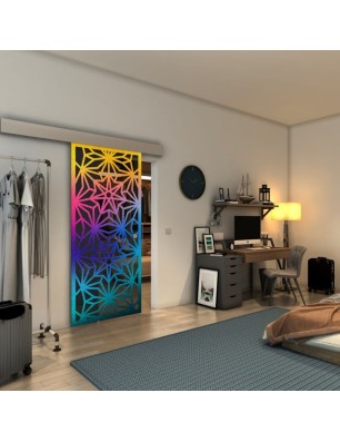 Glasschiebetür ECO-LINE - Fineprint Model 178 Verlauf auf Grauglas