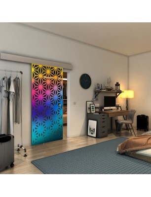 Glasschiebetür ECO-LINE - Fineprint Model 187 Verlauf auf Grauglas