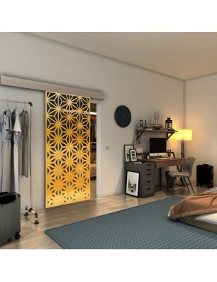 Glasschiebetür ECO-LINE - Fineprint Model 187 Gold auf Grauglas