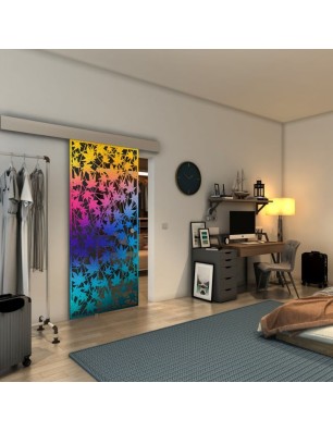 Glasschiebetür ECO-LINE - Fineprint Model 192 Verlauf auf Grauglas