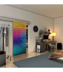 Glasschiebetür ECO-LINE - Fineprint Model 193 Verlauf auf Grauglas