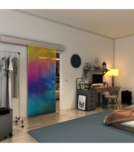 Glasschiebetür ECO-LINE - Fineprint Model 194 Verlauf auf Grauglas