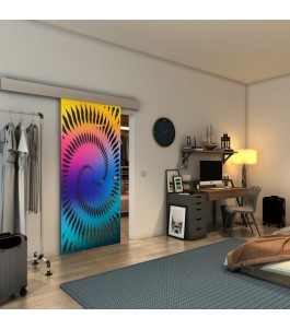 Glasschiebetür ECO-LINE - Fineprint Model 197 Verlauf auf Grauglas