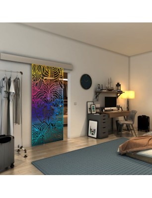 Glasschiebetür ECO-LINE - Fineprint Model 201 Verlauf auf Grauglas