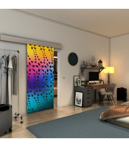 Glasschiebetür ECO-LINE - Fineprint Model 203 Verlauf auf Grauglas