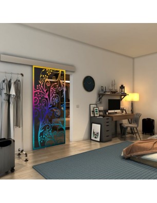 Glasschiebetür ECO-LINE - Fineprint Model 204 Verlauf auf Grauglas