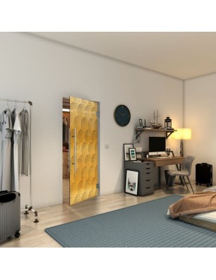 Pendeltür - Fineprint Model 029 Gold auf Grauglas