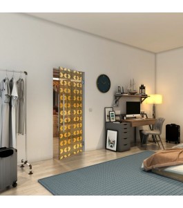 Pendeltür - Fineprint Model 053 Gold auf Grauglas
