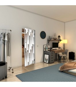 Pendeltür - Fineprint Model 067 Weiss auf Grauglas