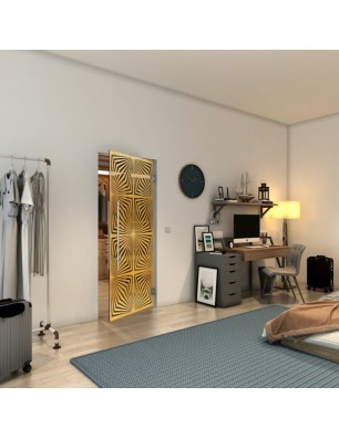 Pendeltür - Fineprint Model 069 Gold auf Grauglas